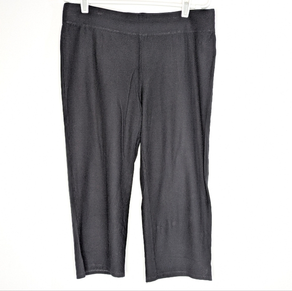 Eileen Fisher black crop lightweight semi sheer pant M - Picture 1 of 10
